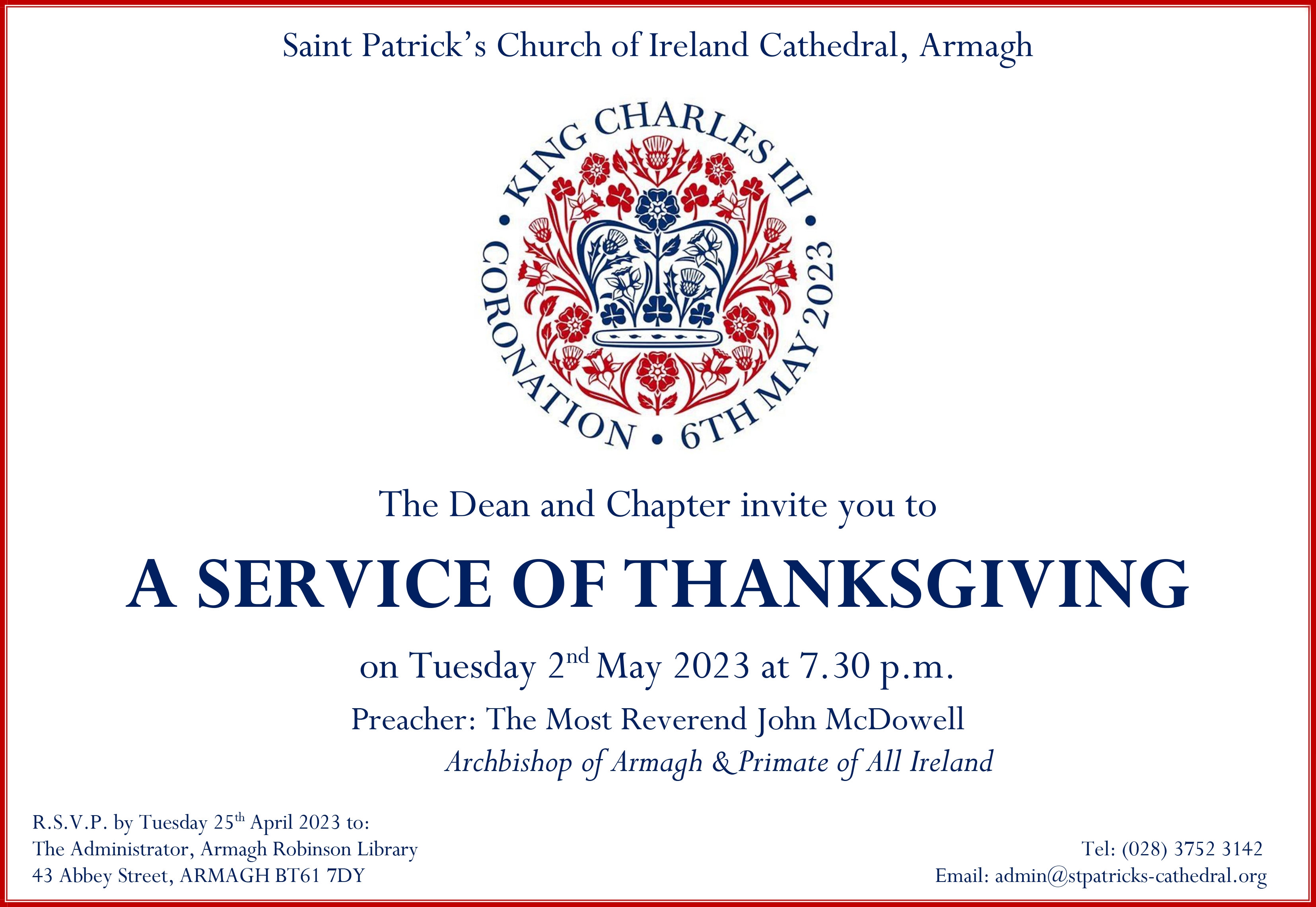 Featured image thumbnail for post Service of Thanksgiving in Armagh Cathedral